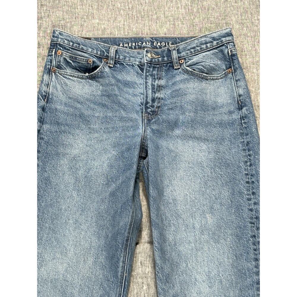 American Eagle Jeans Womens 8 Blue Denim Stretch Straight High Rise Medium Wash - Picture 5 of 16